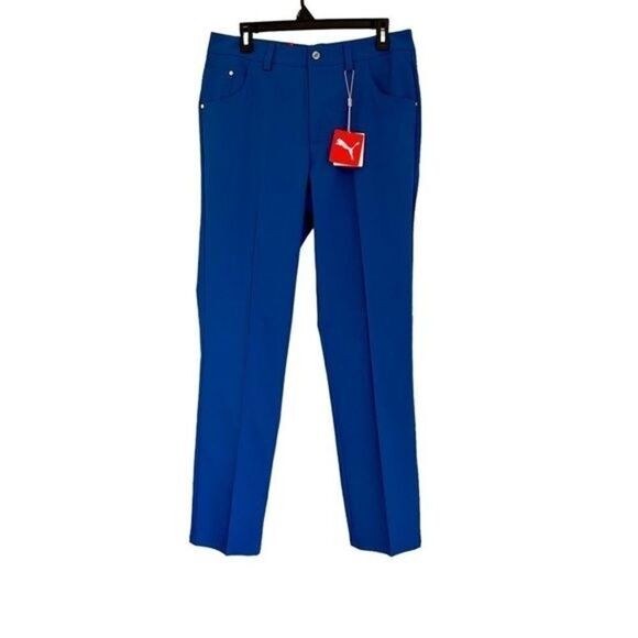 Puma NWT Mens Golf Pants 32×34 Blue Performance Fit DryCell 6 pockets straight - Picture 1 of 10